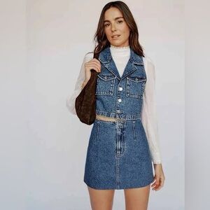 New Reformation Abby No Stretch Denim Skirt only Sz6 Firm price